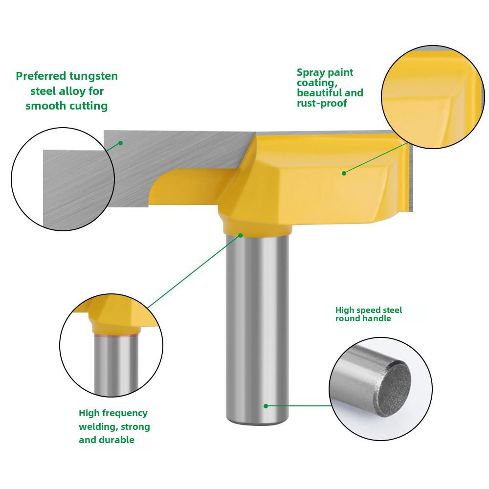 1/2" Shank, 12mm, 8mm, Clear Bottom Cutting Angle, Large Diameter Slotting Knife for Woodworking, Lock Hole Milling Cutter.
