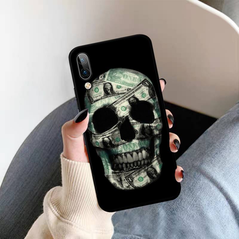 Yinuoda Funny Skull Currency Phone Case For OPPO A9 A7 A3S A1K F5 Reno 2 Z Realme 6 5 Pro C3 Vivo Y91C Y51 Y31 Y19 Y17 Y11 V17
