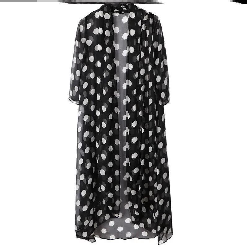 Chiffon Sunscreen Clothing Women's Summer Thin Long Section Outer Shawl Air Conditioning Shirt Korean Cardigan