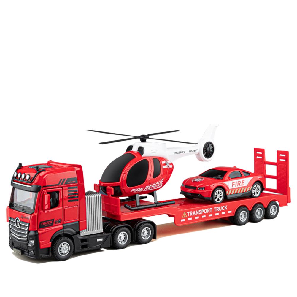 Simulație Inginerie Camion Remorcă Model Mașină Set Elicopter Băiat Vehicul Diecast Mașină Jucărie Pentru Băieți Fete Copii