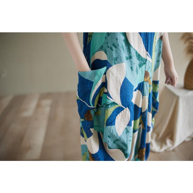 DIMANAF 2025 Vară Femei Mărimi Mari Rochie Vintage Largă De Bază Fără Mâneci Casual Lungă Nouă Supradimensionată