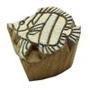 Hand Carved Brown Textile Wooden Fish Stamp Decorative Blockprint
