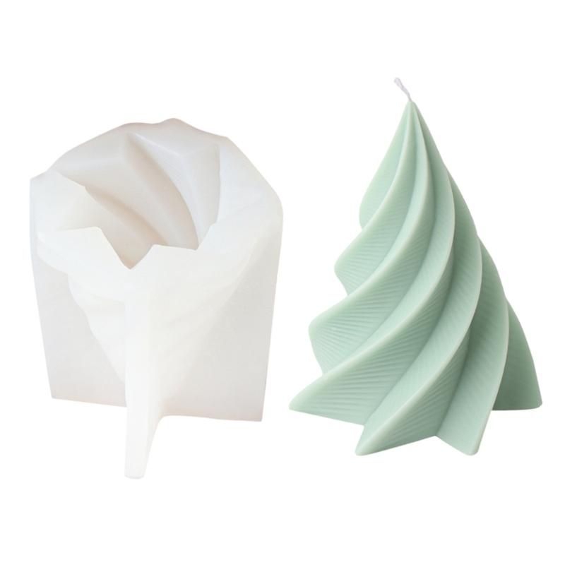 Flexible Silicone Mold Handmade Scented Candle Mould Geometric Christmas Tree Aromatherapys Mold Home Decorations
