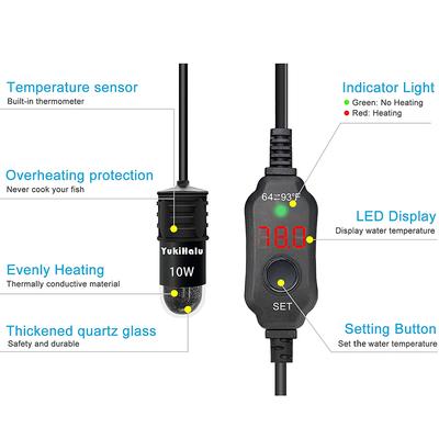 Mini Akvaryum ısıtıcı çubuğu Balık Tankı Akvaryum Isıtıcısı Daldırma Termostatlı Isıtıcı 18-34°C Ayarlanabilir Sıcaklık USB Şarj