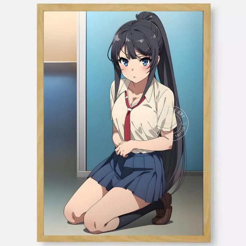 Anime Sakurajima Mai Poster HD Art Sticky Wall Waterproof Home Living Room Bedroom Bar Aesthetic Decoration