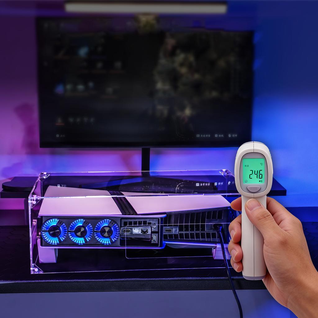 Transparente Acryl-Horizontal-Spielkonsolen-Staubschutzhülle, seitlich zu öffnen, staubdichter Schutz für PlayStation 5 Pro/Slim Disc Digital