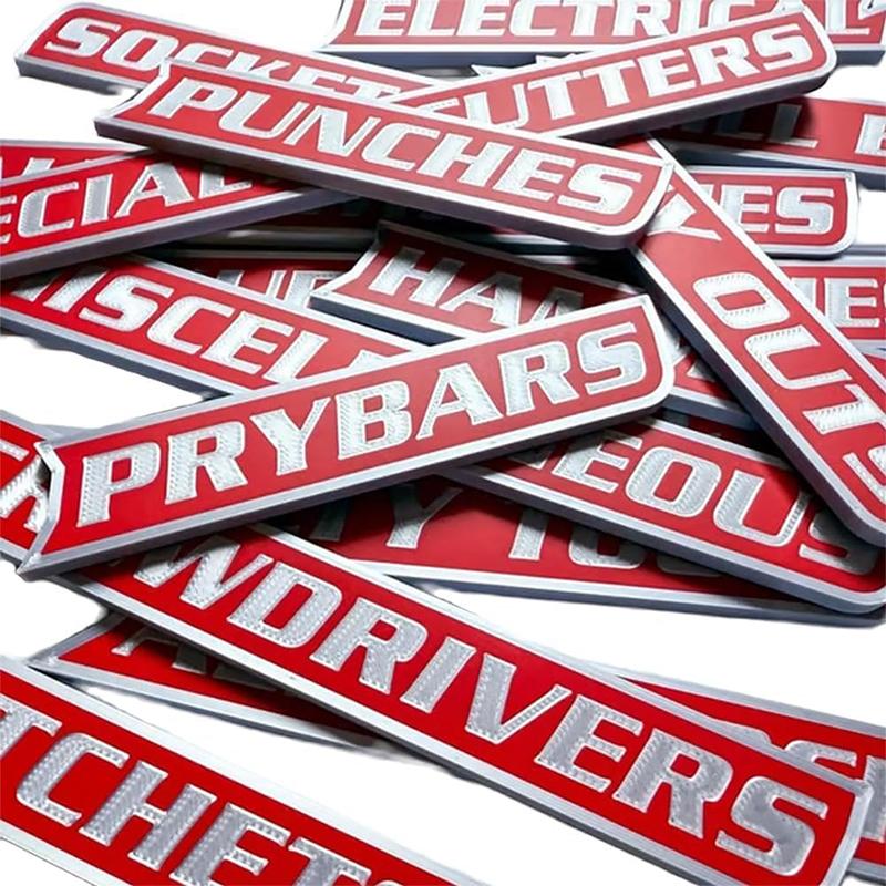 12 Pack Of Magnetic Toolbox Labels, 3D-Printed Tool Box Labels For Tool Organization, Reusable Tags For Steel Toolboxes, Carts,