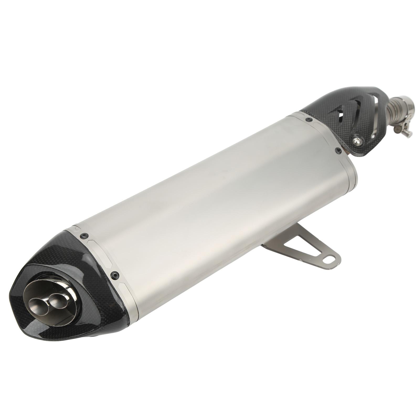 

Motorcycle Exhaust Muffler Rear Pipe with Carbon Fiber Heat Shield Replacement for ITALJET Dragster 125 200 Titanium