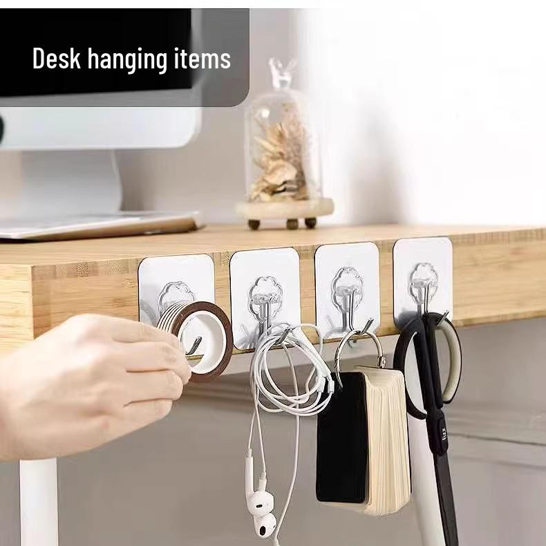Punch-Free Traceless Strong Adhesive Wall Hooks for Bathroom & Kitchen 