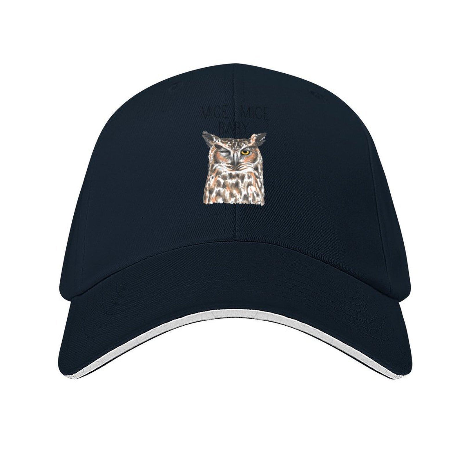 

Mice Mice Baby (Great Horned Owl) Baseball Cap cute Vintage Golf Hat Funny hats For Women Unisexs