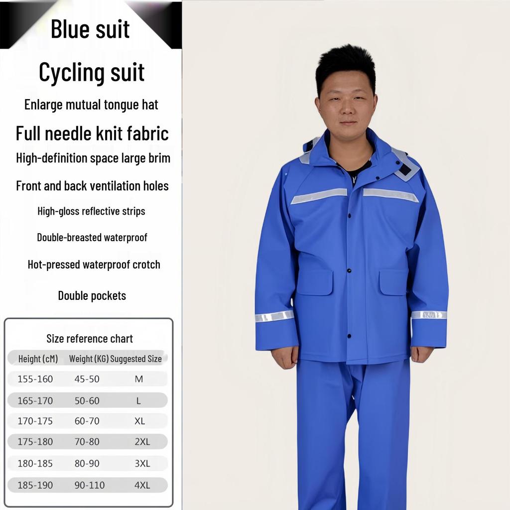 Reflective Knit Cycling Raincoat and Pants Set - Anti-Storm/Flood for Riders