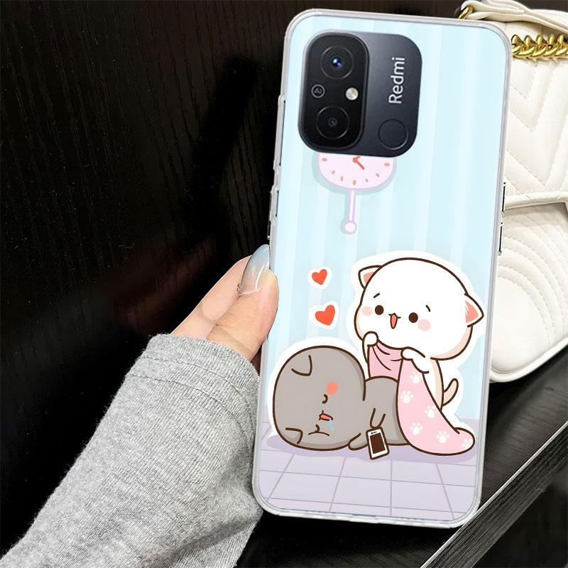 Cute Peach Goma Cat Case for Xiaomi Redmi 14C 13C 13 12C 12 10C 10 10A Phone Cover 9C 9 9A 9T 8 8A 7 7A 6 6A K70 K40 K20 Pro