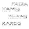 HGWE4 Bright silver Metal car Rear trunk Decals Emblem badge sticker For Skoda 4x4 Yeti Octavia Superb Fabia Kamiq Karoq Kodiaq Rapid