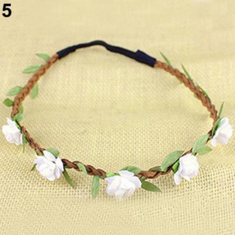 Boho Style Floral Flower Headband Festival Party Wedding Lady Garland Hairband