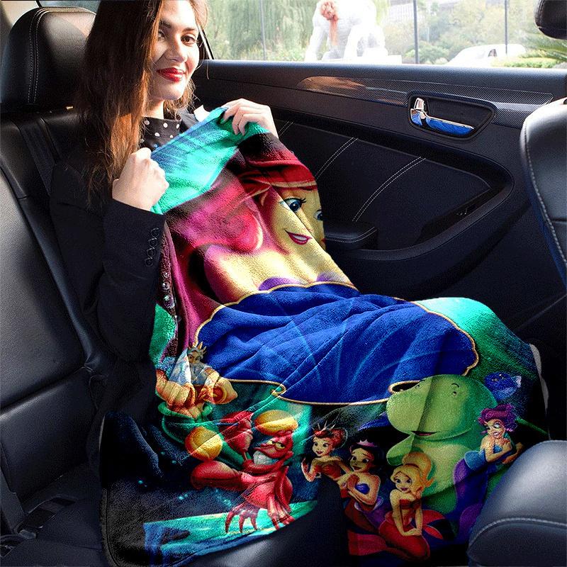1pc Beautiful Mermaid Printing Blanket - Soft, All-Season Throw for Living Room, Bedroom,Personalized Gift with Adorable Cartoon Design