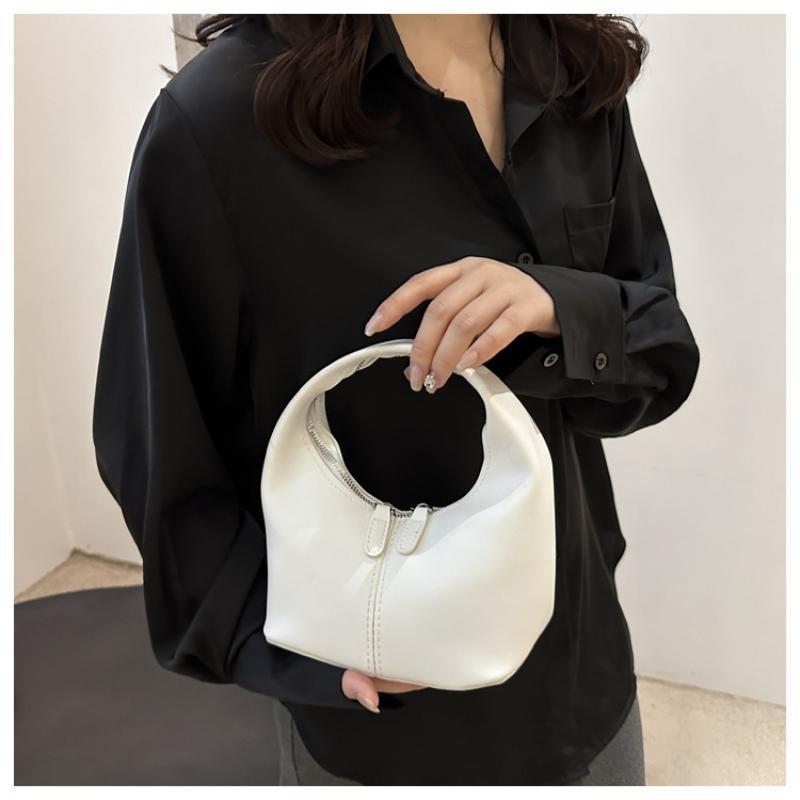 Mini Pu Leather Hobo Top Handle Bag With Zipper Closure Multiple Color Choices For Daily Use Shopping Weekend Trips