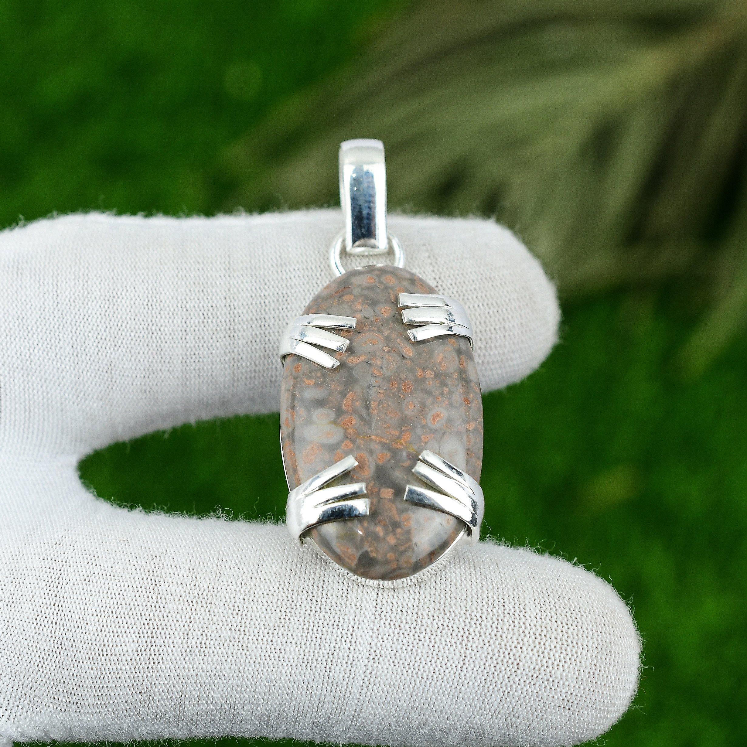 

Natural Sunflower Blister Gemstone Pendant 925 Sterling Silver Jewelry For Women