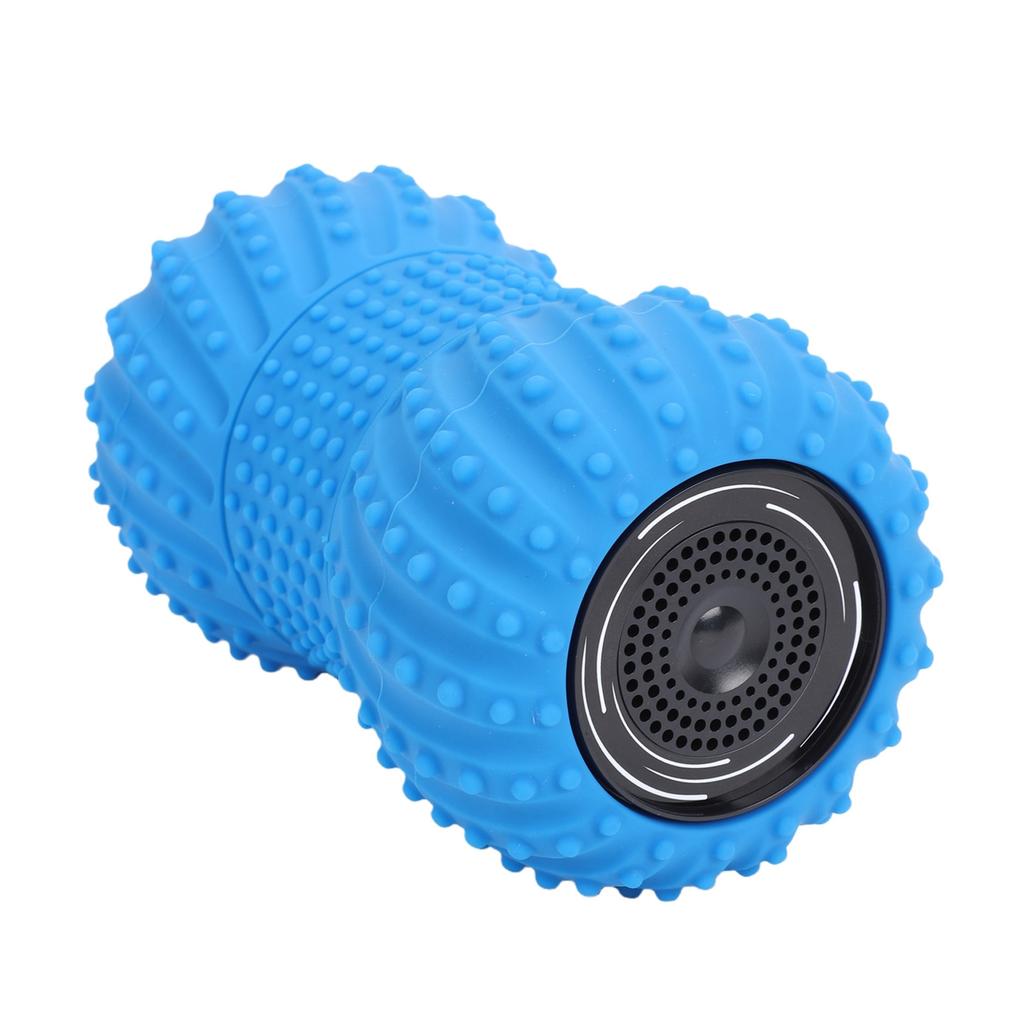 Vibrating Massage Ball Peanut Shaped Speaker 2 In 1 with 4 Massaging Modes Yoga Roller Ball for Muscle Recovery Blue