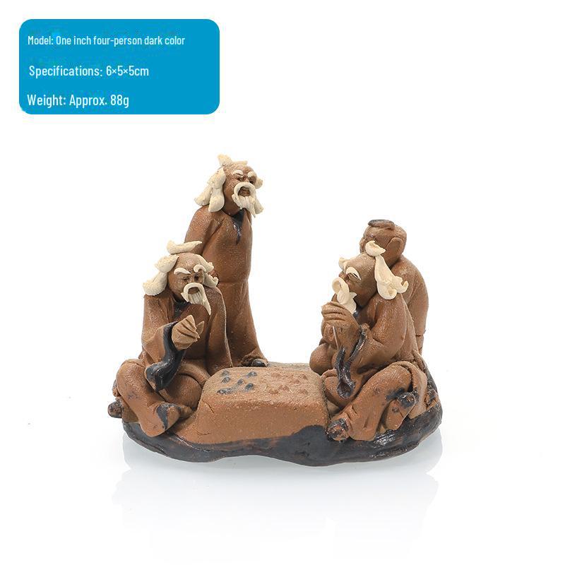 Decorative Ceramic Old Man Figure for Fish Tank Bonsai and Micro Landscape