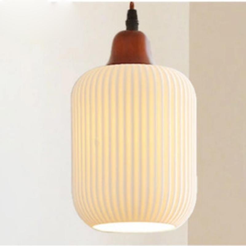 LED Retro E27 Kleine Pendelleuchte Wohnzimmer Schlafzimmer Nachttisch Pendelleuchte Keramik Messing American Nussbaum High-End Barleuchte