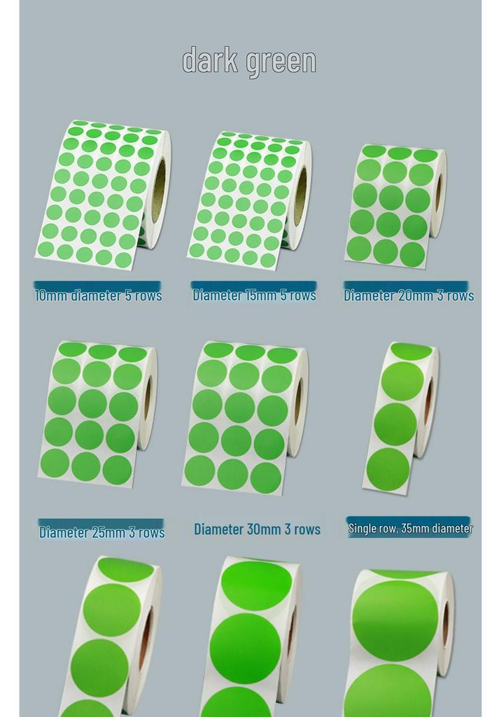 Multicolored Round Coated Paper Adhesive Labels for Monthly & Quarterly Marking - Red, Yellow, Blue, Green, Purple, Orange, White