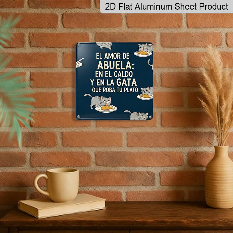 2D Flat- 1pc, Vintage Metal Aluminum Sign From Grandma'S Kitchen, Decorative Plaque and Ornament, Gourmet, Retro Style, Present Food Lovers