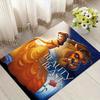 1pc Beauty and The Beast Pattern Area Rug Soft Flannel Floor Mat for Living Room,Office,Bedroom and Carpet,Sofa Coffee Table Floor Mat