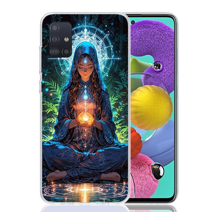 Meditation Yoga Girl Phone Case For Samsung Galaxy A52 A32 A22 A12 A02S A50S A30S A51 A31 AA71 Note 20 Ultra 10 S10 Plus Galaxy