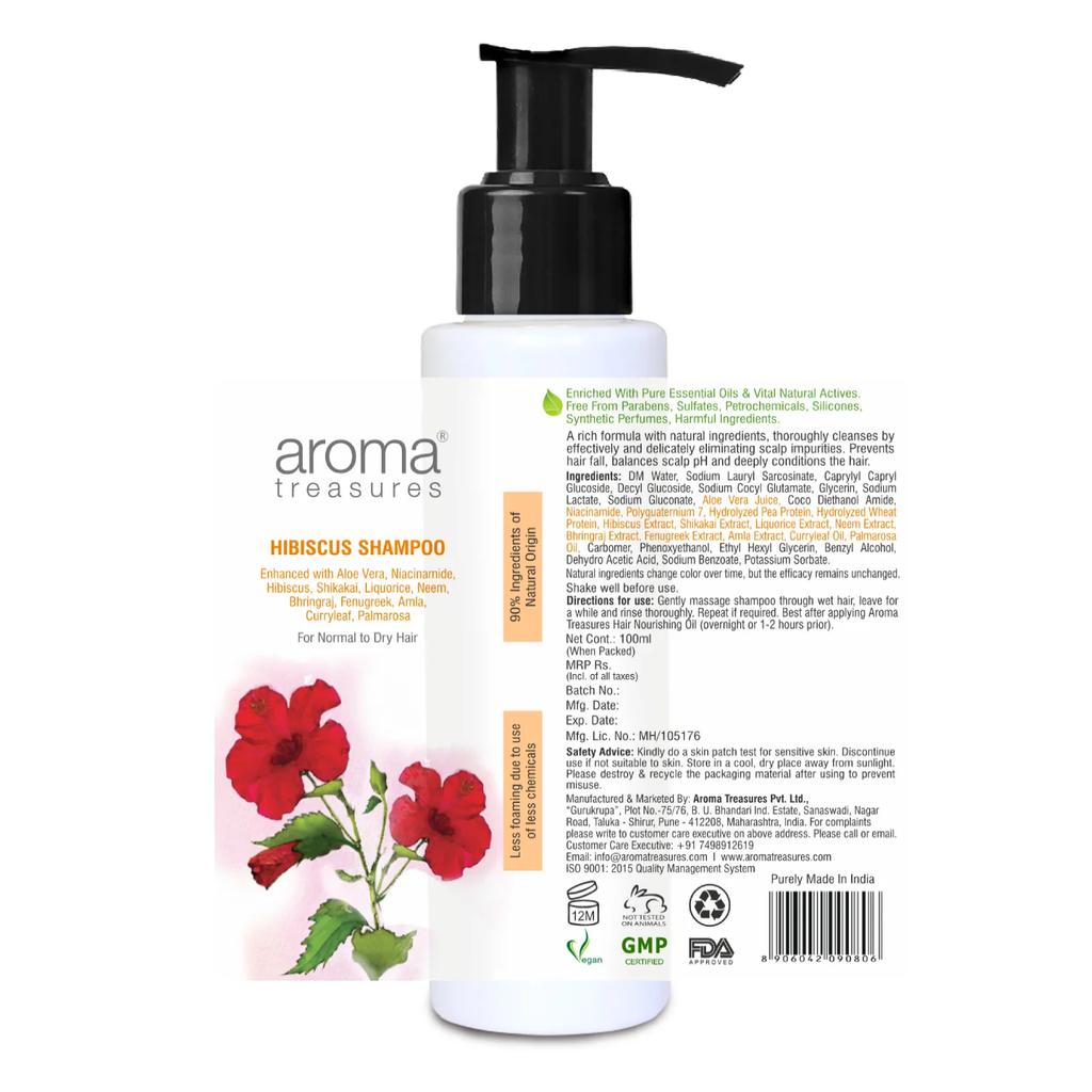 Шампунь с Гибискусом (100 мл), Hibiscus Shampoo,  Aroma Treasures