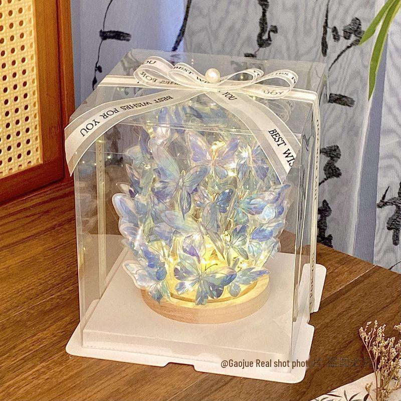 Romantic Qixi Butterfly Lamp Gift Set for Girls & Couples: Decor & Birthday Surprise