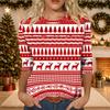 Women's Casual Christmas Print Three-Quarter Sleeve Neck Top