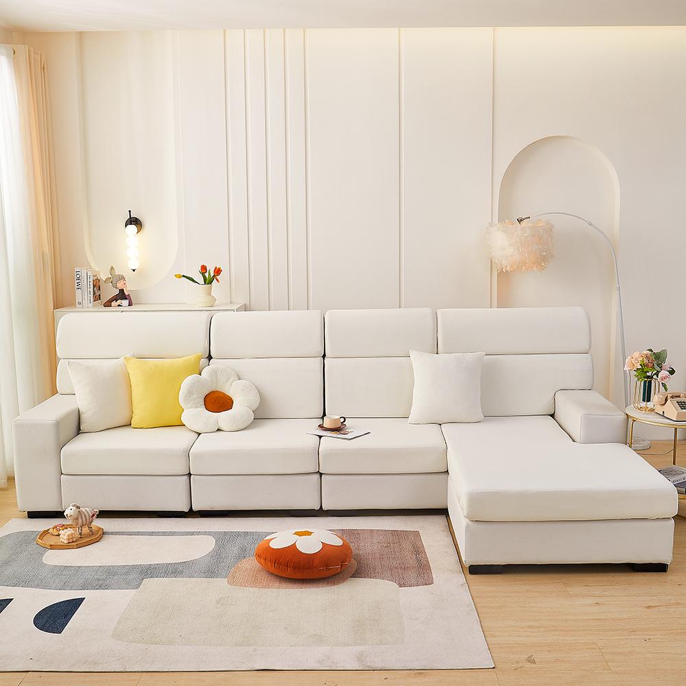 Универсальный эластичный чехол для дивана Four Seasons сплошной цвет простое современное полотенце для дивана полное покрытие диванная подушка с ледяной шелковой нитью Backrest-S белый 980₽