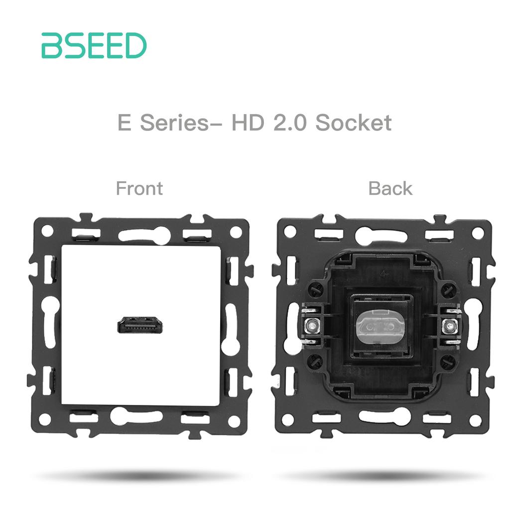 BSEED Plastic Frames Modules HDMI ST TL CAT6 Socket Parts DIY Combination EU FR RU Standard Sockets USB Typle-C Charge E-Series