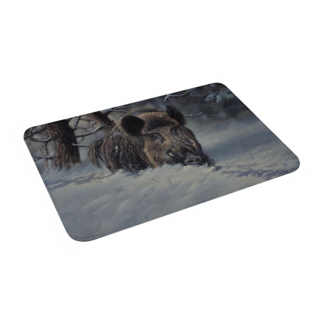 Wild Animal Boar Floor Door Bath Kitchen Mat Anti-Slip Indoor Doormat Living Room Entrance Carpet Rug