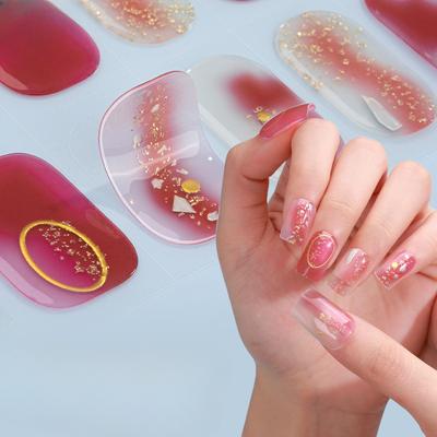 Gel Manicure Stickers Semi-cured Nail Stickers 3D Hot Stamping Lighting Waterproof Nail Art Stickers