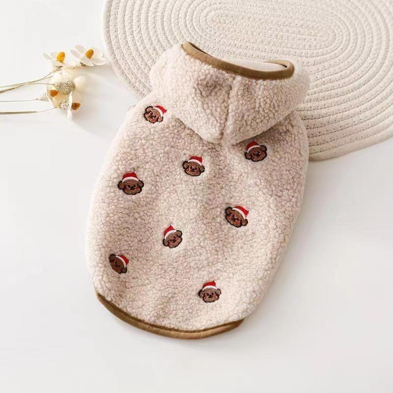 

Осень и зима теплый питомец собака собака кошка кошка ягненок шерсть плюшевый мишка шнауцер маленькая собака одежда для питомца XL chest 50 back 40 about 10-6.5 kg