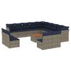 VidaXL Salon de Jardin avec Coussins 14 pcs, Canapés de Patio, Ensemble de Meubles, Mobilier de Terrasse Exterieur, Gris 3256271