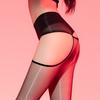 Side Hollow Seamless Crotch Stockings Buckle Type Aurora Oil Bright Sexy Black Silk Temptation Thin Red Edge Suspender Socks Free