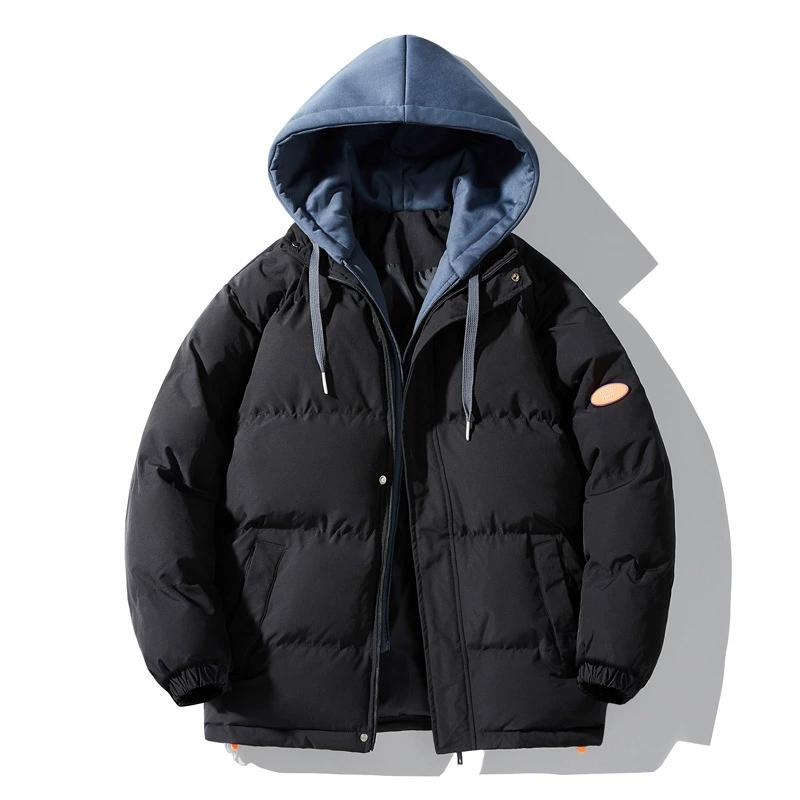 Men Parkas Thick Warm Winter Jacket Hooded Quilted Jacket Loose Fashion Casual Cotton-Padded Puffer Coat Autumn Winter Outwear
