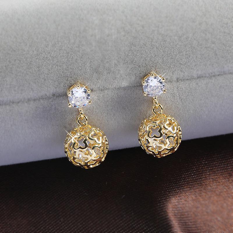 Korean Style Pearl & Silver Needle Round Ball Stud Earrings