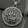 ST.Christopher Protect Us Medal Rhinestones Necklace Saint Christopher Stainless Steel Gold Color Christian Necklaces Jewelry