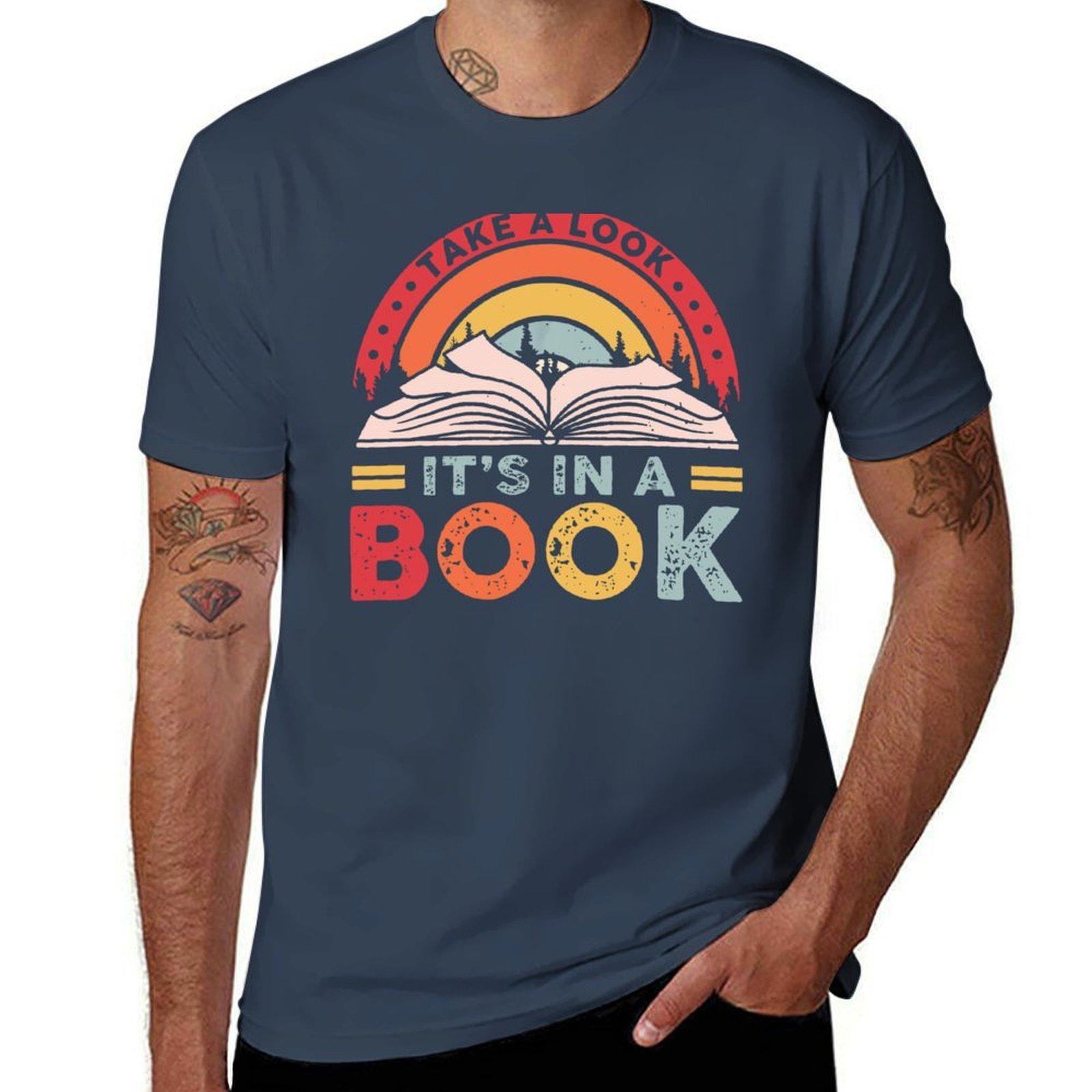 national reading day Take A Look Its In A Book Reading Vintage Retro rainbow Unisex woUnisex kids TShirt S