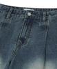 STANDARDERROR 87-Stan174 Heavy Washed Bermuda Denim Pants Deep Blue