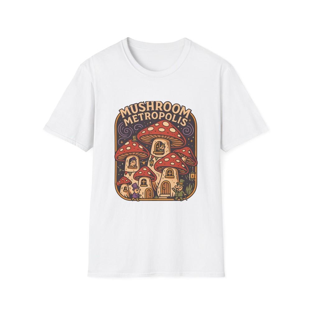 

Унисекс футболка софтстайл Существа Грибного Города Фэнтези Причудливое Искусство 3XL