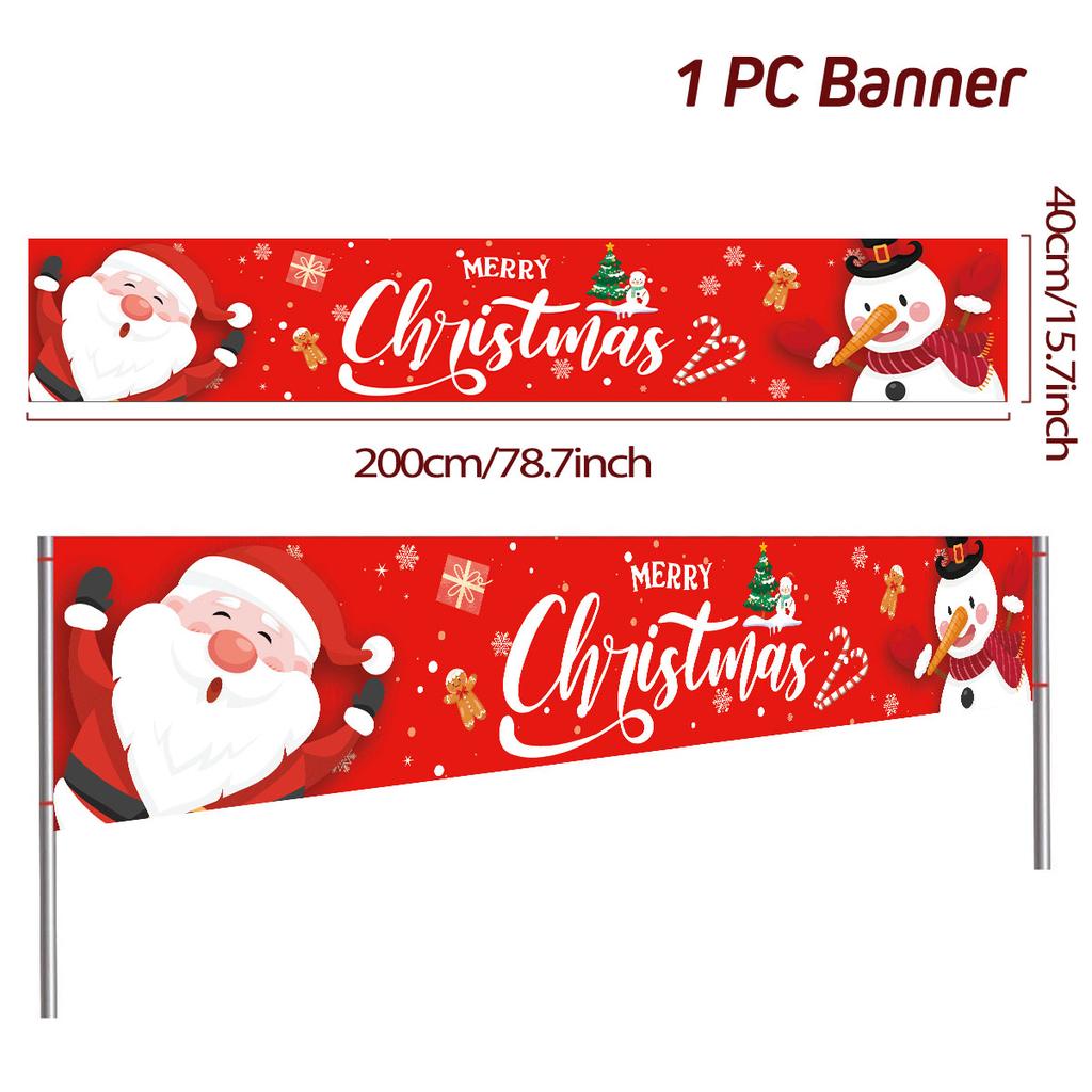 Christmas Outdoor Banner Flag Merry Christmas Decor 2024 Xmas Ornaments Gifts Navidad Noel Natal Happy New Year 2024 Home Decor