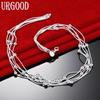 925 Sterling Silver Jewelry Snake Chain Beads Wedding Necklace