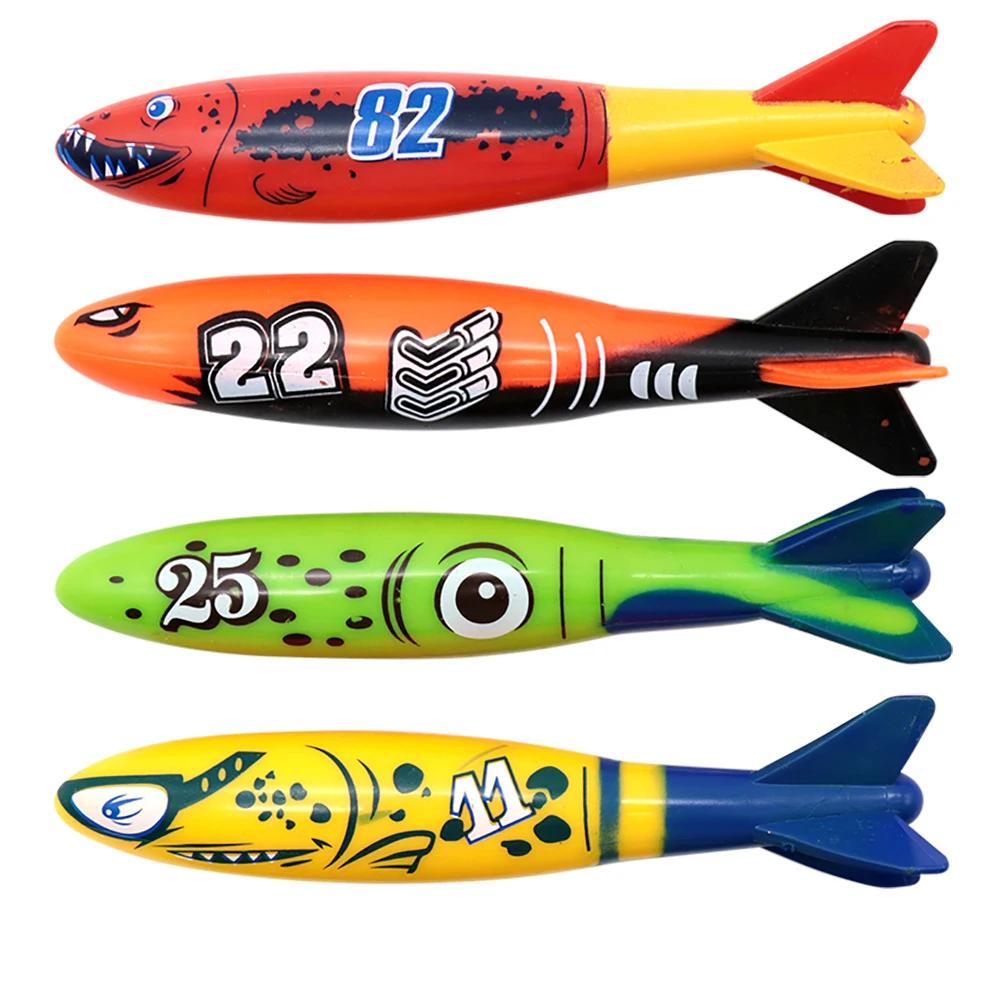 Children's Diving Toys Set Summertime Swimming Pool Treasure Hunt Diving Toy Torpedo Fish Plants Dolphin Buoy Water Toys Gifts