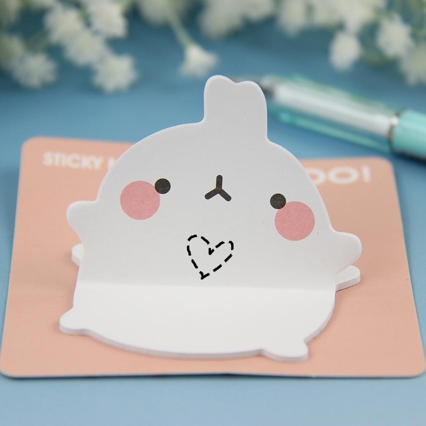 3 szt. Losowy kolor Praktyczne Naklejki Paster kształt królika Notatnik Karteczki samoprzylepne