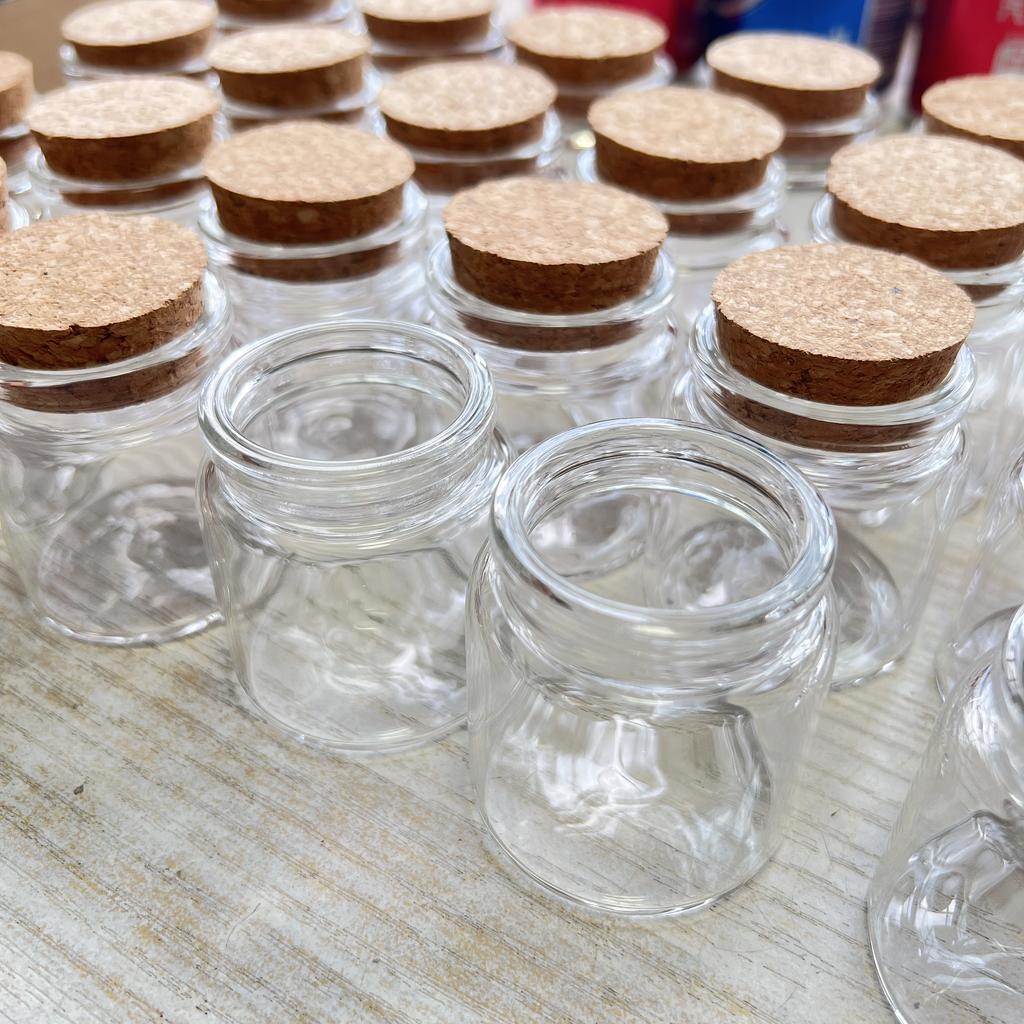 6/12/24 PIÈCES Bouteilles en Verre Transparentes 50ml 33×47×50mm Mini Bocaux en Verre Transparent Stockage Épices Graines Artisanat DIY Flacons Décor Bonbons