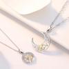 Lovers Gift Letters Love For Women Men Copper Sun Moon Pendant Fashion Jewelry Couple Necklace